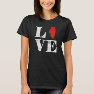 Proud America Citizen State Flag Land Map Love Ill T-Shirt