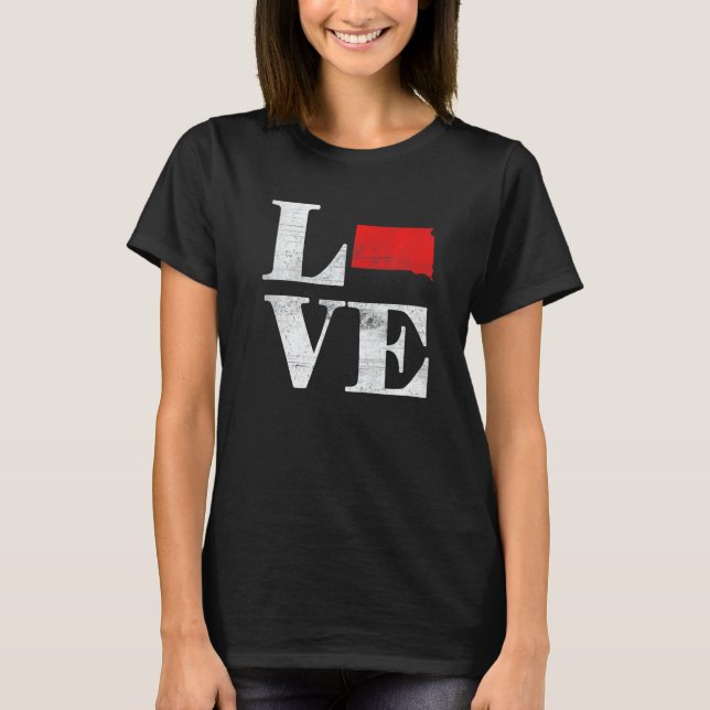 Proud America Citizen State Flag Land Map Love Sou T-Shirt (Front)