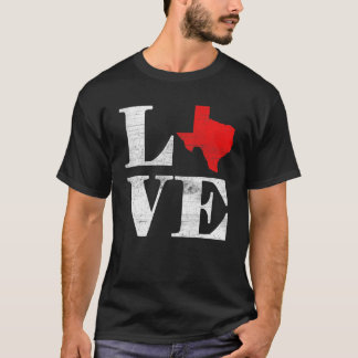 Proud America Citizen State Flag Land Map Love Tex T-Shirt