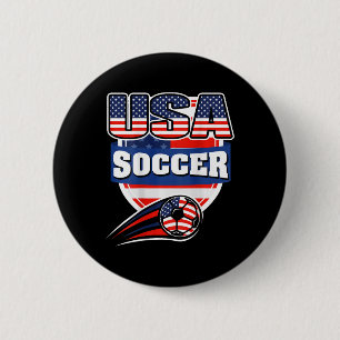 Proud America Soccer Fans Jersey - Usa Flag Footby 2 Inch Round Button