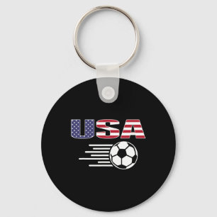 Proud America Soccer Fans Jersey - Usa Flag Footby Keychain