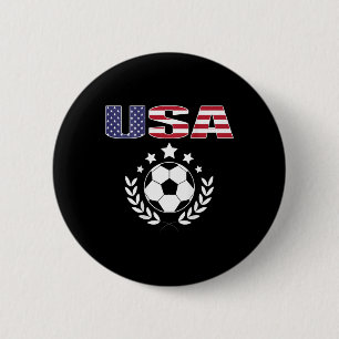 Proud America Soccer Fans Jersey - Usa Flag Footll 2 Inch Round Button