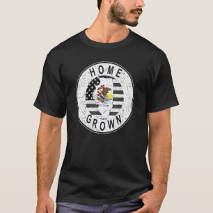 Proud America State Flag US Home Grown Illinois T-Shirt
