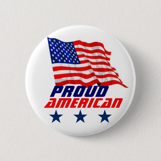 Proud American 2 Inch Round Button (Front)