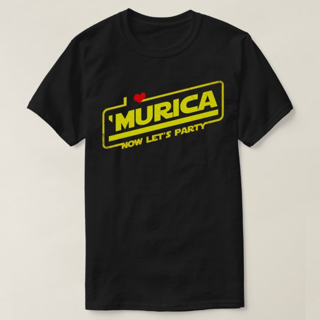 Proud American 4th of July Independence Day Murica T-Shirt (Design Front)