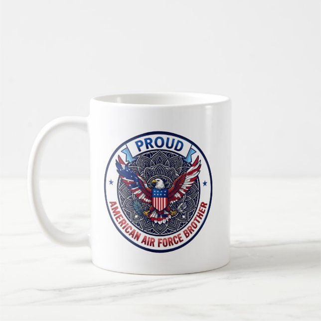 Proud American Air Force Brother Coffee Mug (Left)