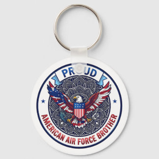 Proud American Air Force Brother Keychain