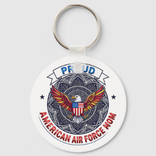 Proud American Air Force Mom Keychain