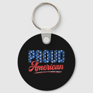 Proud american america independence usa 4th of keychain