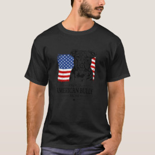 Proud American Bully Mom American US Flag Patrioti T-Shirt