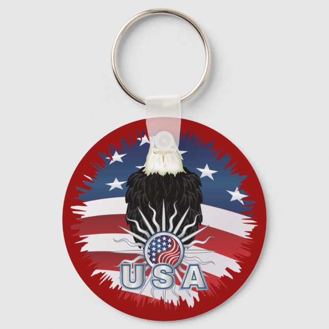 Proud American Eagle Keychain (Front)