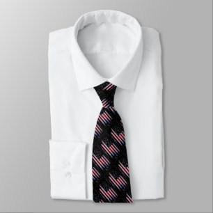Proud American Flag On Armani Black Satin Tie
