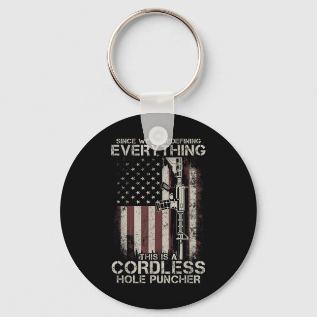 Proud American Flag Veteran Gun Rights Tlt Cordles Keychain (Front)