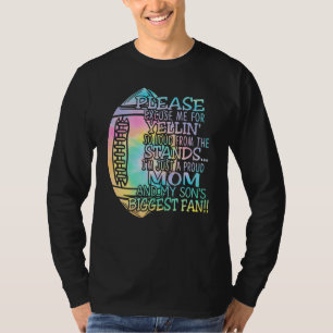 Proud American Football Mom Iu2019ll Be His Bigges T-Shirt