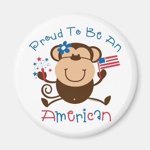 Proud American Girl Monkey Magnet