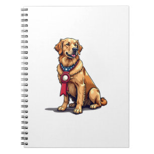 Proud American Golden Retriever Vintage Tee 4 Notebook