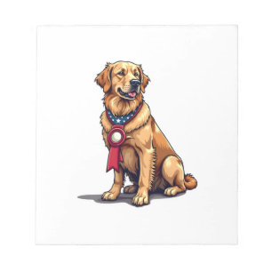 Proud American Golden Retriever Vintage Tee 4 Notepad