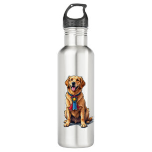 Proud American Golden Retriever Vintage Tee 710 Ml Water Bottle