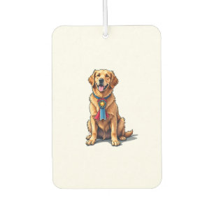 Proud American Golden Retriever Vintage Tee Air Freshener