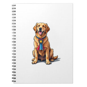 Proud American Golden Retriever Vintage Tee Notebook