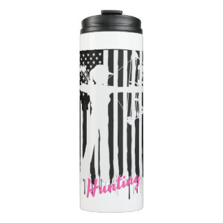 Proud American Huntress Black/White Thermal Tumbler
