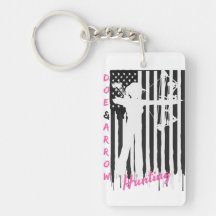 Proud American Huntress Key Chain Black/White
