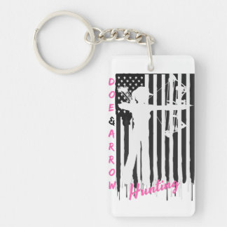 Proud American Huntress Key Chain Black/White