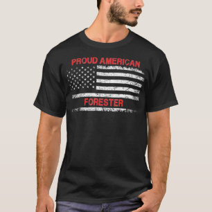 Proud American Patriotic USA Flag Gift Forester T-Shirt