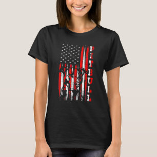 Proud American Pitbull Terrier Flag Funny Dog Dad T-Shirt