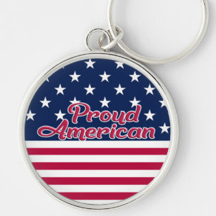 Proud American stars & stripes usa flag patriotic Keychain