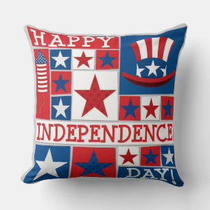 Proud American USA Patriotic Stars and Stripes Throw Pillow