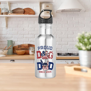 Proud American USA Pet Dog Dad Lover US Flag 532 Ml Water Bottle