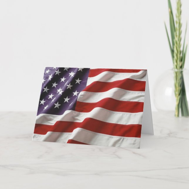 Proud and Patriotic USA Flag Card (Front)