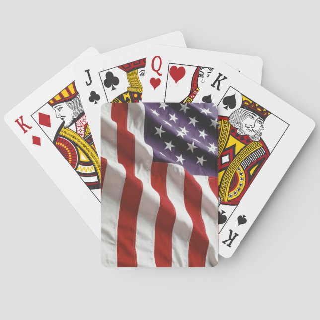 Proud and Patriotic USA Flag Card Deck (Back)
