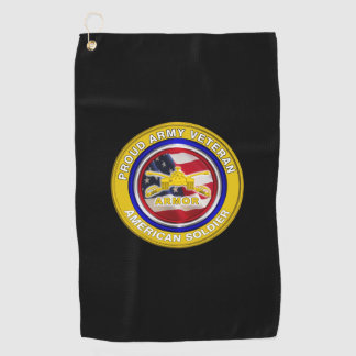 Proud Army Armor Veteran Golf Towel