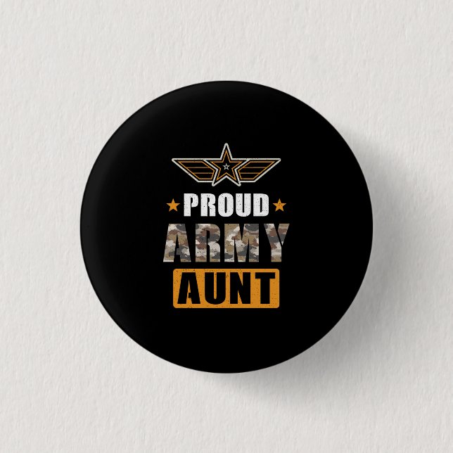Proud Army Aunt 1 Inch Round Button (Front)