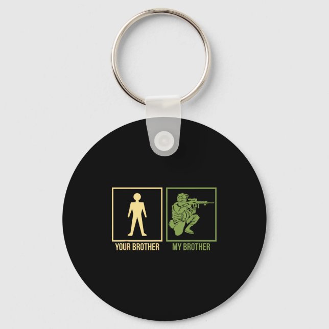 Proud Army Brother I-navy Airforce Seal Ranger  Keychain (Front)