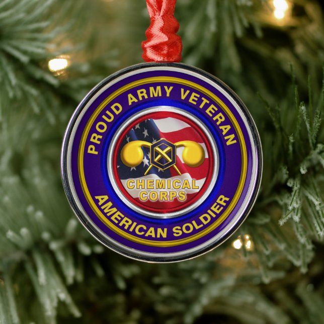 Proud Army Chemical Corps Keepsake Christmas Metal Ornament (Tree)