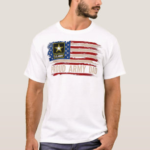 Proud Army Dad American Flag Veteran T-Shirt