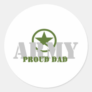 Proud Army Dad Classic Round Sticker