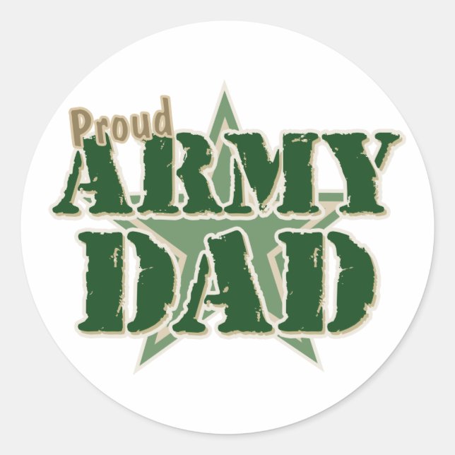 Proud Army Dad Classic Round Sticker (Front)