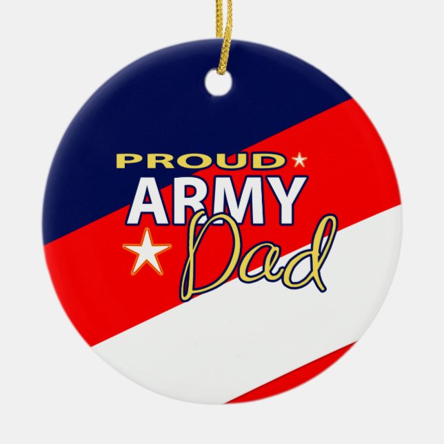 Proud Army Dad Ornament with Custom Picture (Front)