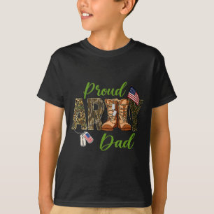 Proud Army Dad Us Flag Artwork T-Shirt