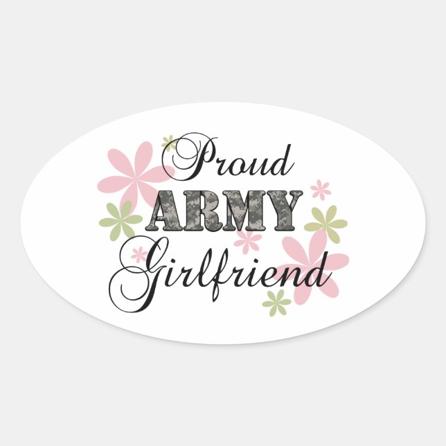 Proud Army Girlfriend [fl c] Oval Sticker (Front)