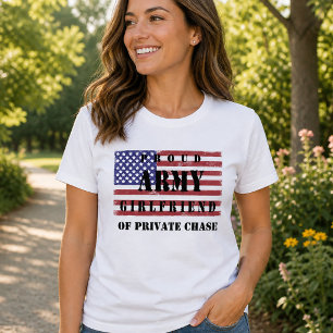 Proud Army Girlfriend Patriotic Flag T-Shirt
