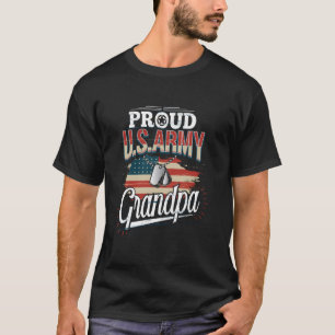 Proud Army Grandpa Military Veteran Family Patriot T-Shirt