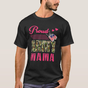 Proud Army Mama Military Camouflage Dog Tag Mother T-Shirt