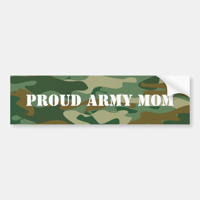 Proud army mom bumper stickers | Camouflage design (Front)