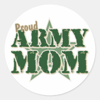 Proud Army Mom Classic Round Sticker