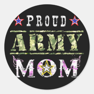 Proud Army Mom Classic Round Sticker